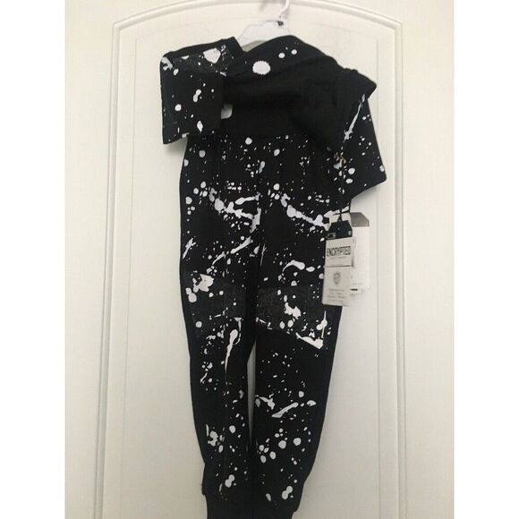 Encrypted Boys Paint Splatter 2 Piece Set Jogger Pants & Shirt Size M 5 - Picture 7 of 12